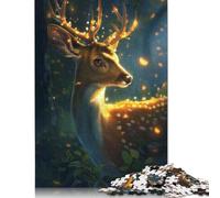500 Piece Wooden Jigsaw Puzzles for Adults Magical Glowing Deer Jigsaw Puzzle for Children Family Games 500pcs (52x38cm)