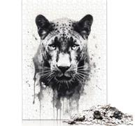 500 Piece Wooden Jigsaw Puzzles for Adults Puma Beauty Black Ink Jigsaw Puzzle for Children Family Games 500pcs (52x38cm)