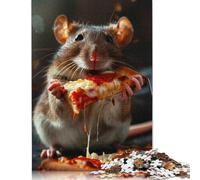 500 Piece Wooden Jigsaw Puzzles for Adults Rat Pizza Jigsaw Puzzle for Children Family Games 500pcs (52x38cm)