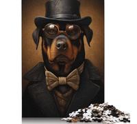 500 Piece Wooden Jigsaw Puzzles for Adults 'Rottweiler Dog Detective Jigsaw Puzzle for Children Family Games 500pcs (52x38cm)