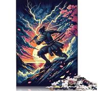 500 Piece Wooden Jigsaw Puzzles for Adults Samurais Storm Lightning Jigsaw Puzzle for Children Family Games 500pcs (52x38cm)