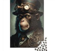 500 Piece Wooden Jigsaw Puzzles for Adults Steampunk Ape Jigsaw Puzzle for Children Family Games 500pcs (52x38cm)