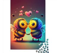 500 Piece Wooden Jigsaw Puzzles for Adults Tiny Love Bees Jigsaw Puzzle for Children Family Games 500pcs (52x38cm)