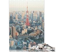 500 Piece Wooden Jigsaw Puzzles for Adults Tokyo Tower Skyline Jigsaw Puzzle for Children Family Games 500pcs (52x38cm)