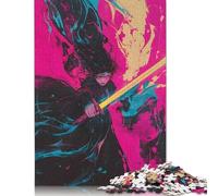 500 Piece Wooden Jigsaw Puzzles for Adults Warrior Dark Demon Woman with Sword Jigsaw Puzzle for Children Family Games 500pcs (52x38cm)