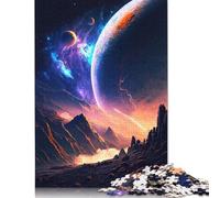 500 Piece Wooden Jigsaw Puzzles Galactic Twilight Planet Jigsaw Puzzle Family Activity 500pcs (52x38cm)
