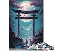 500 Piece Wooden Jigsaw Puzzles Geisha Moonlit Torii Jigsaw Puzzle Family Activity 500pcs (52x38cm)