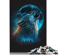 500 Piece Wooden Jigsaw Puzzles Howling Wolf Jigsaw Puzzle Family Activity 500pcs (52x38cm)