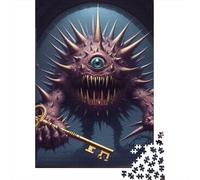 500 Piece Wooden Jigsaw Puzzles Monster In The Door Jigsaw Puzzle Family Activity 500pcs (52x38cm)