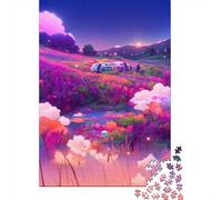 500 Piece Wooden Jigsaw Puzzles Morning Walk Jigsaw Creative Rectangular Puzzle Gift for Family Game,Friends 500pcs (52x38cm)