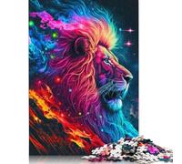 500 Piece Wooden Jigsaw Puzzles Neon Lion Jigsaw Puzzle Family Activity 500pcs (52x38cm)