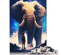 500 Piece Wooden Jigsaw Puzzles Paint Ancient Elephant Jigsaw Puzzle Family Activity 500pcs (52x38cm)