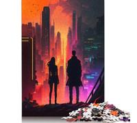 500 Piece Wooden Jigsaw Puzzles Sunset Anime Cityscape Jigsaw Puzzle Family Activity 500pcs (52x38cm)