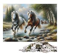 500 Piece Wooden Jigsaw Puzzles Together WIld & Free Jigsaw Puzzle Family Activity 500pcs (52x38cm)