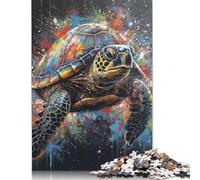 500 Piece Wooden Jigsaw Puzzles Turtle Painting Jigsaw Puzzle Family Activity 500pcs (52x38cm)