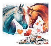 500 Piece Wooden Jigsaw Puzzles Two Horse Love Jigsaw Puzzle Family Activity 500pcs (52x38cm)