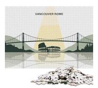 500 Piece Wooden Jigsaw Puzzles Vancouver Rome Travel Destination Art Jigsaw Puzzle Family Activity 500pcs (52x38cm)
