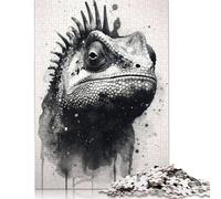 500 Piece Wooden Puzzle For Adults 'Chameleon Beauty Lizard Square Puzzle for Kids Family Games 500pcs (52x38cm)