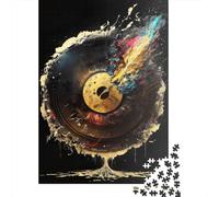 500 Piece Wooden Puzzle For Adults Colorful Golden Record Square Puzzle for Kids Family Games 500pcs (52x38cm)