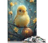 500 Piece Wooden Puzzle For Adults Cute Chick on Branch Square Puzzle for Kids Family Games 500pcs (52x38cm)