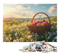 500 Piece Wooden Puzzle For Adults Easter Basket in A Daisy Field Square Puzzle for Kids Family Games 500pcs (52x38cm)