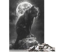 500 Piece Wooden Puzzle For Adults Full Moon Black Panther Square Puzzle for Kids Family Games 500pcs (52x38cm)