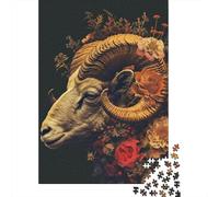 500 Piece Wooden Puzzle For Adults Goat Flower Square Puzzle for Kids Family Games 500pcs (52x38cm)