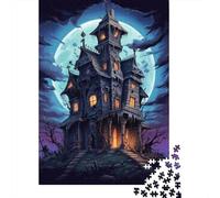 500 Piece Wooden Puzzle For Adults Haunted House Square Puzzle for Kids Family Games 500pcs (52x38cm)