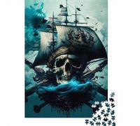 500 Piece Wooden Puzzle For Adults Pirate Ship55 Square Puzzle for Kids Family Games 500pcs (52x38cm)