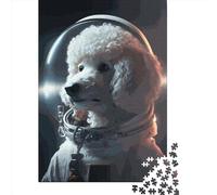 500 Piece Wooden Puzzle For Adults Poodle Astronaut Square Puzzle for Kids Family Games 500pcs (52x38cm)