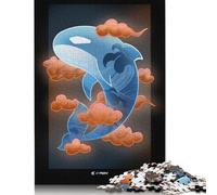 500 Piece Wooden Puzzle For Adults Spiritual Killer Whale Square Puzzle for Kids Family Games 500pcs (52x38cm)