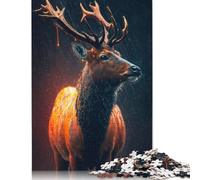 500 Piece Wooden Puzzle For Adults The Glowing Deer Square Puzzle for Kids Family Games 500pcs (52x38cm)