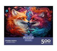 500 Piece Wooden Puzzle For Adults Two Fox Square Puzzle for Kids Family Games 500pcs (52x38cm)