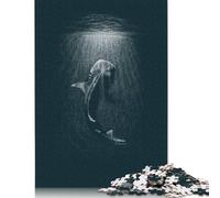 500 Piece Wooden Puzzle For Adults Whale Shark Line Art Square Puzzle for Kids Family Games 500pcs (52x38cm)