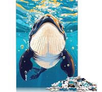 500 Piece Wooden Puzzle For Adults Whale Underwater Illustration Square Puzzle for Kids Family Games 500pcs (52x38cm)