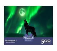 500 Piece Wooden Puzzle For Adults Wolf_howling Square Puzzle for Kids Family Games 500pcs (52x38cm)