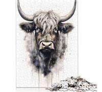 500 Piece Yak Ink Art Square Jigsaw Puzzles for Adults & Wooden Puzzles Learning Educational Toys Family Games 500pcs (52x38cm)