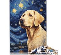 500 Piece Yellow Labrador Van Gogh Adult Puzzles Wooden Puzzles Educational Stress Relief Toy Puzzle 500pcs (52x38cm)