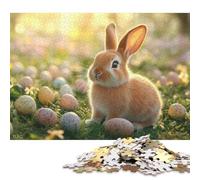 500 PieceCute Easter Bunny with Eggs Jigsaw Puzzles for Adults And Wooden Puzzle for Puzzles Lovers 500pcs (52x38cm)