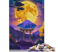 500 PieceFull Moon Japanese Landscp Jigsaw Puzzles for Adults And Wooden Puzzle for Puzzles Lovers 500pcs (52x38cm)