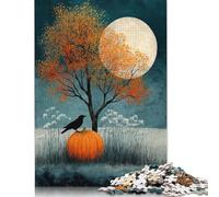 500 PieceMoonlit Pumpkin Glow Jigsaw Puzzles for Adults And Wooden Puzzle for Puzzles Lovers 500pcs (52x38cm)