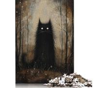 500 PieceMysterious Black Cat Jigsaw Puzzles for Adults And Wooden Puzzle for Puzzles Lovers 500pcs (52x38cm)