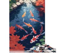 500 PiecePond Koi Fish Aesthetic Jigsaw Puzzles for Adults And Wooden Puzzle for Puzzles Lovers 500pcs (52x38cm)