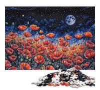 500 PiecePoppy Field Under Night Sky Jigsaw Puzzles for Adults And Wooden Puzzle for Puzzles Lovers 500pcs (52x38cm)