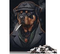 500 PieceRottweiler Gangster Suit Jigsaw Puzzles for Adults And Wooden Puzzle for Puzzles Lovers 500pcs (52x38cm)