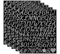 500 Pieces 1 Inch Cursive Vinyl Letter Stickers Silver,5 Sheets Alphabet and Number Stickers for Scrapbooks, Water Bottle, Crafts and Decoration,Signs,Notebook,Graduation Cap (Silver)
