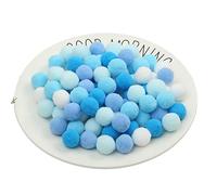 500 Pieces 15mm Craft Pom Poms Fuzzy Ball Cotton Rainbow Ball Easter Festive Pom Poms Self Adhesive Pompoms Fluffy Mini Pom Pom Balls Pompoms Ball for Jewelry Making Clothing Appliques (Blue)