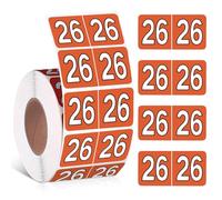 500 Pieces 2026 Year Stickers File Folder Year Labels Rectangle Coded Colored Year Stickers Self Adhesive Year Labels Tab File Folders Office Supplies, 1 Roll, 3/4" x 1-1/2"（Orange）
