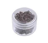 500 Pieces 3mm Silicone Lined Micro Nano Rings Beads for I Tip Hair Extensions Brown
