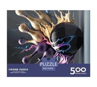 500 Pieces Abstract Bowling Artwork Creative Square Jigsaw Puzzles for Adults And Wooden Puzzles Challenging Game 500pcs (52x38cm)